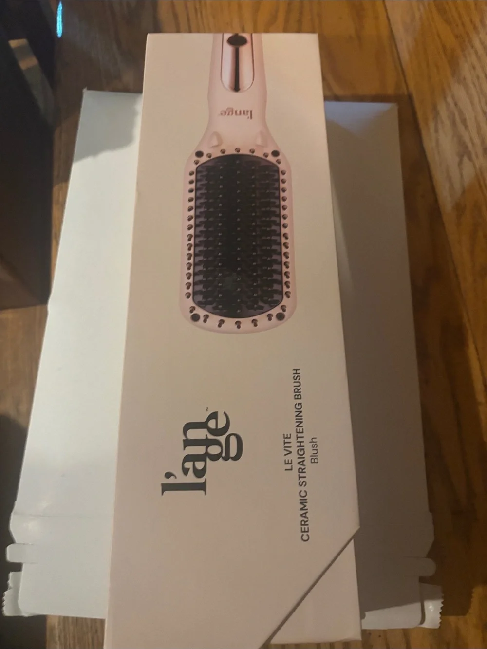 Lange Ceramic Straightening Brush in Blush Pink with Black Bristles